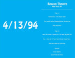 1994 - 04/13 - Phish at Beacon Theatre, Unisex Set List T-Shirt