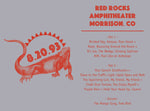 1993 - 08/20 - Phish at Red Rocks Amphitheater, Unisex Set List T-Shirt