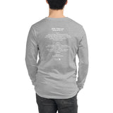 1989 - 07/12 - Grateful Dead at RFK Stadium, Long Sleeve Set List T-Shirt