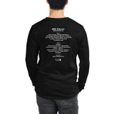1989 - 07/12 - Grateful Dead at RFK Stadium, Long Sleeve Set List T-Shirt