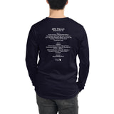 1989 - 07/12 - Grateful Dead at RFK Stadium, Long Sleeve Set List T-Shirt